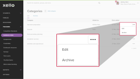 Educator account in Xello in the Advisement notes category section. Next to a custom category, the three-dot menu is open. The options are Edit and Archive.